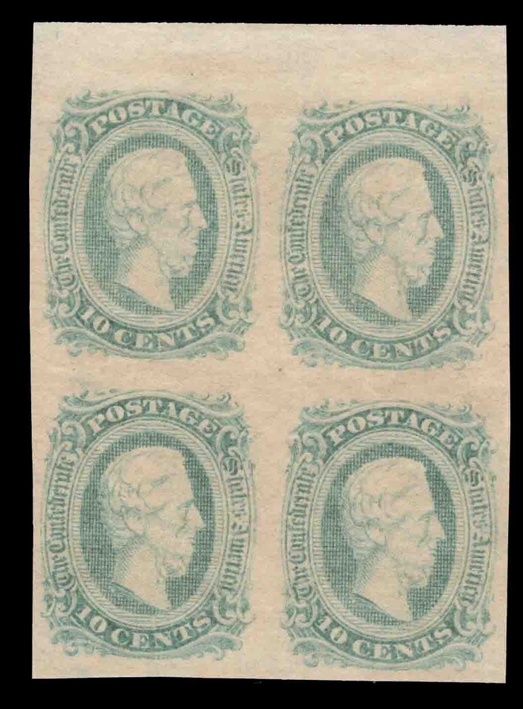 MOMEN: US STAMPS CSA #11d GREEN BLOCK MINT OG NH LOT #78747