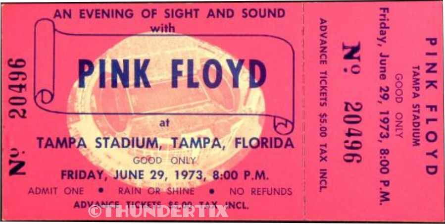 5 1968 -73 UNUSED FULL TICKETS Hendrix, Doors, Led Zeppelin, Pink Floyd reprint