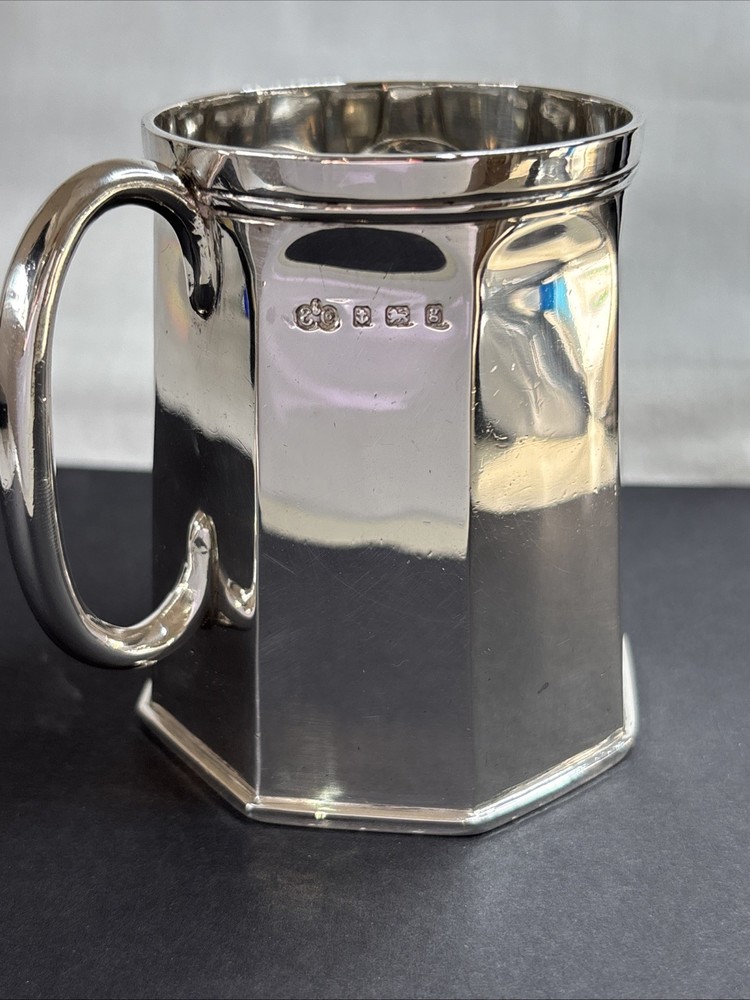 Solid Silver Christening Mug Elkington B'ham 1906 153grms