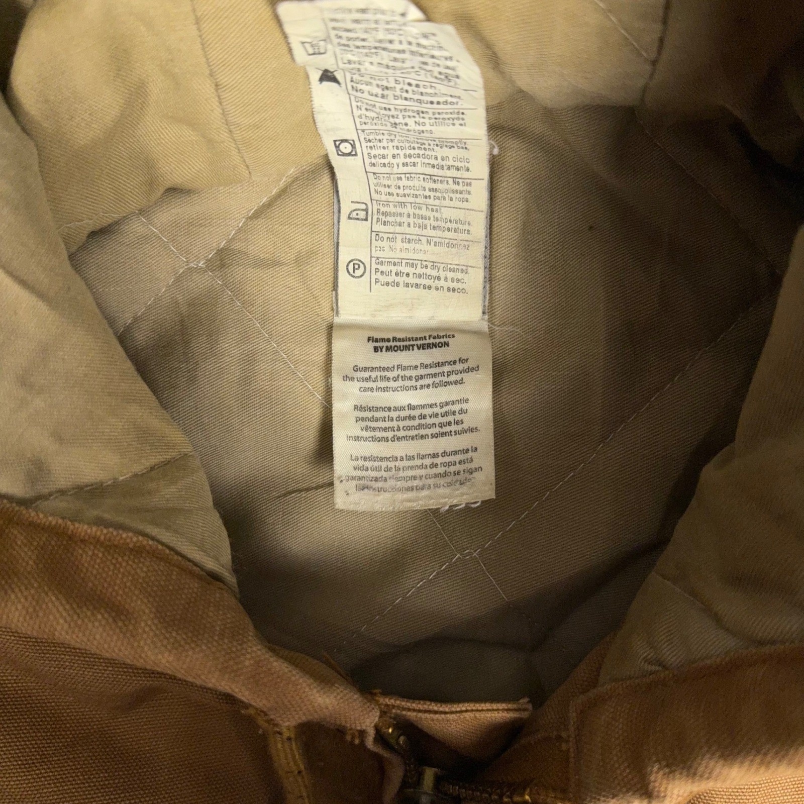 Vintage Carhartt FR J184 Duck Active Jacket Quilt Lined IBEW USA Made XL Tall