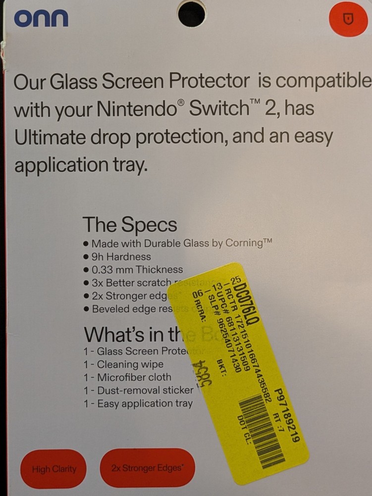 onn Glass Screen Protector for NINTENDO SWITCH 2