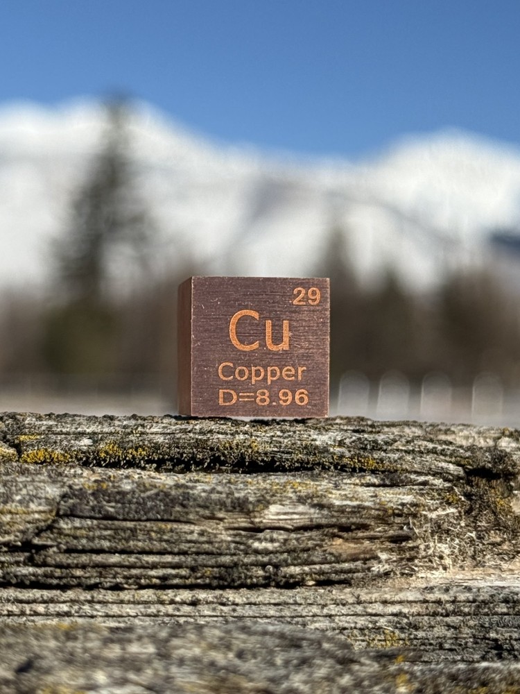 16mm Solid Copper Cube 36.7g | 1.18 Troy oz .999 Copper Element Cube
