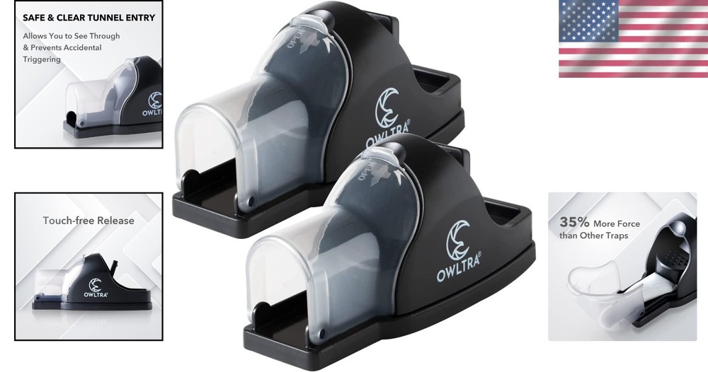 Reusable Tunnel Mouse Traps 2 Pack - Instant Kill, Safe Clear Entry, Touch-Fr...
