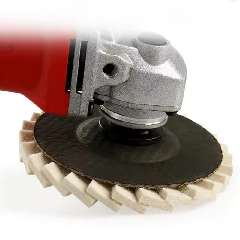 3PCS 125MM Wool Felt Flap Disc Metal working Polishing Buffing Wheel For Grinder