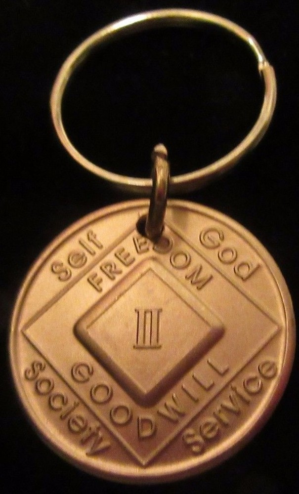 Narcotics Anonymous NA key tag 2 two year keyring medallion Clean