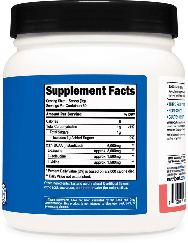 Nutricost BCAA Powder (Watermelon) 60 Servings