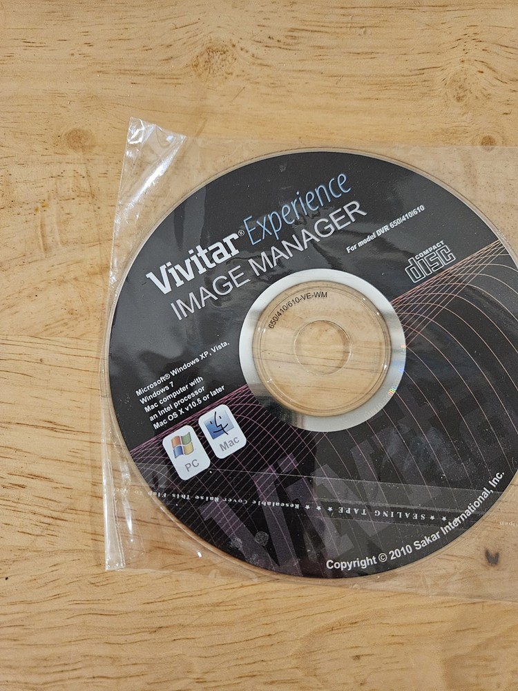 Vivitar Experience Image Manager software media CD Rom disk
