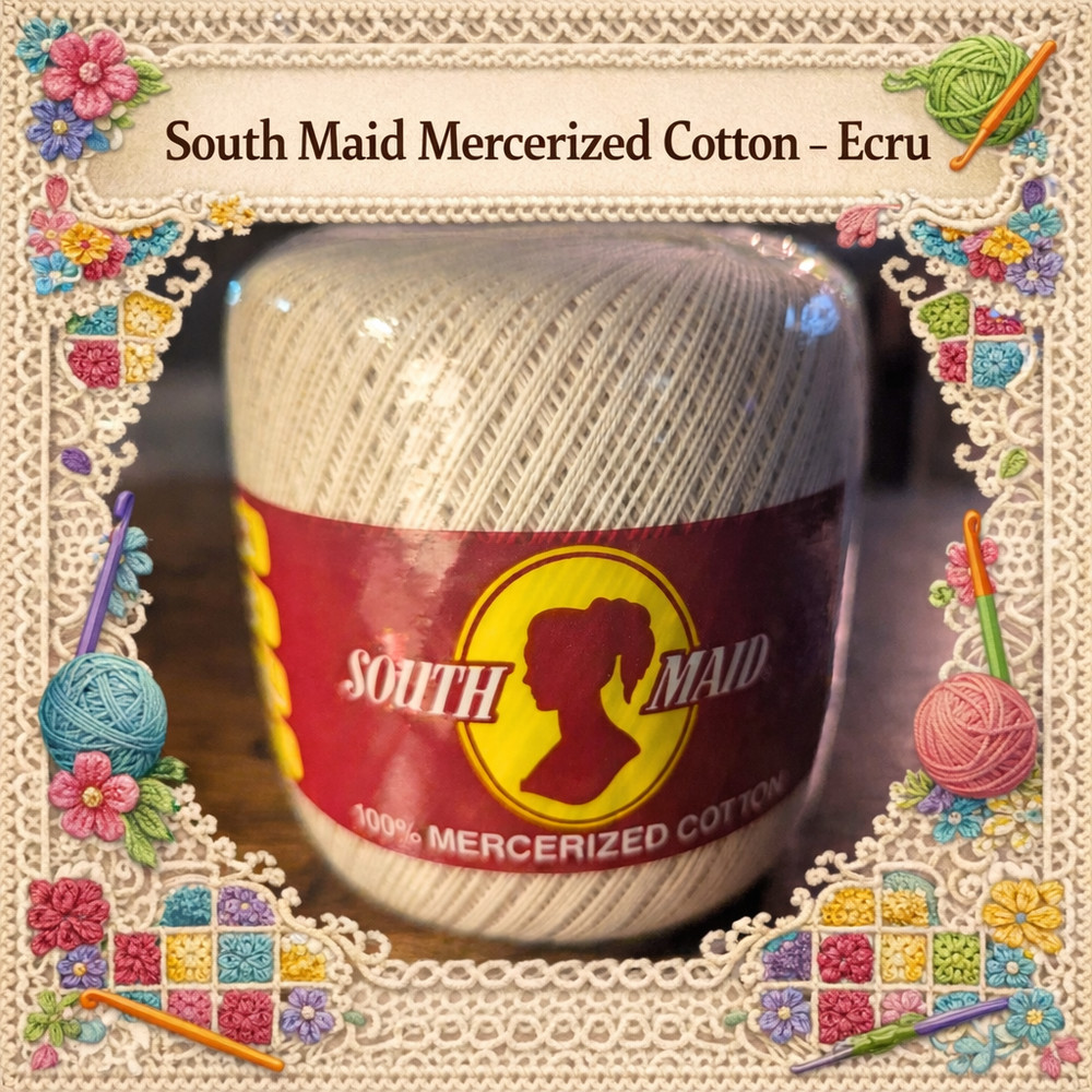 🧵 South Maid Mercerized Cotton – Ecru Elegance Crochet Thread