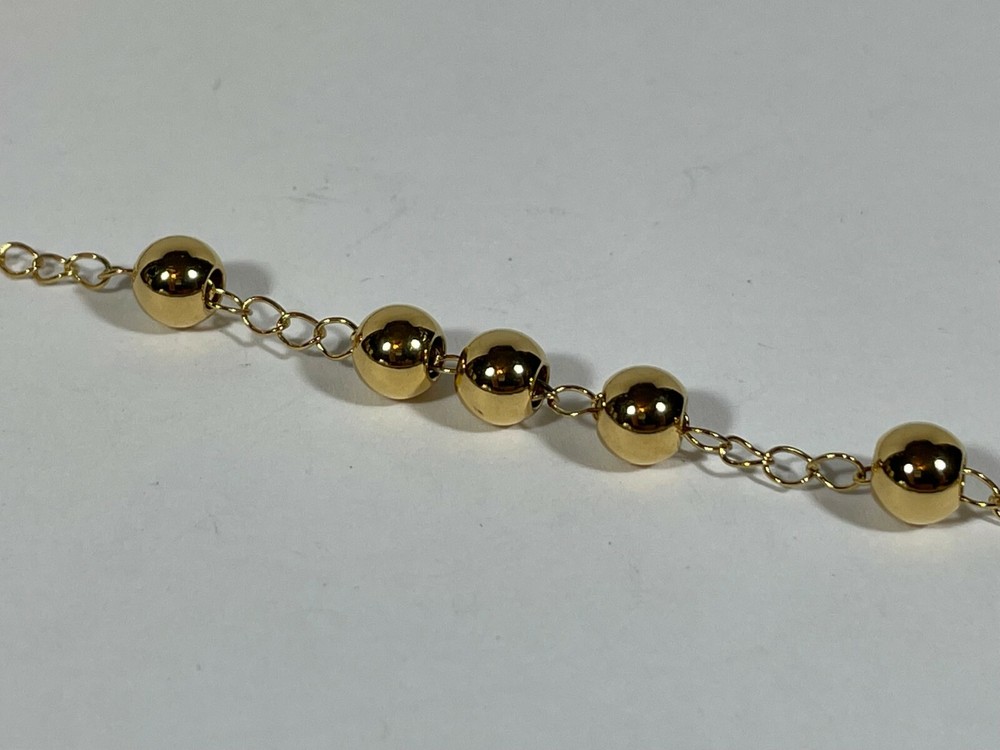 St. Benedict Catholic Rosary Gold Plated Stainless Steel Ball Bearing 5 Decade