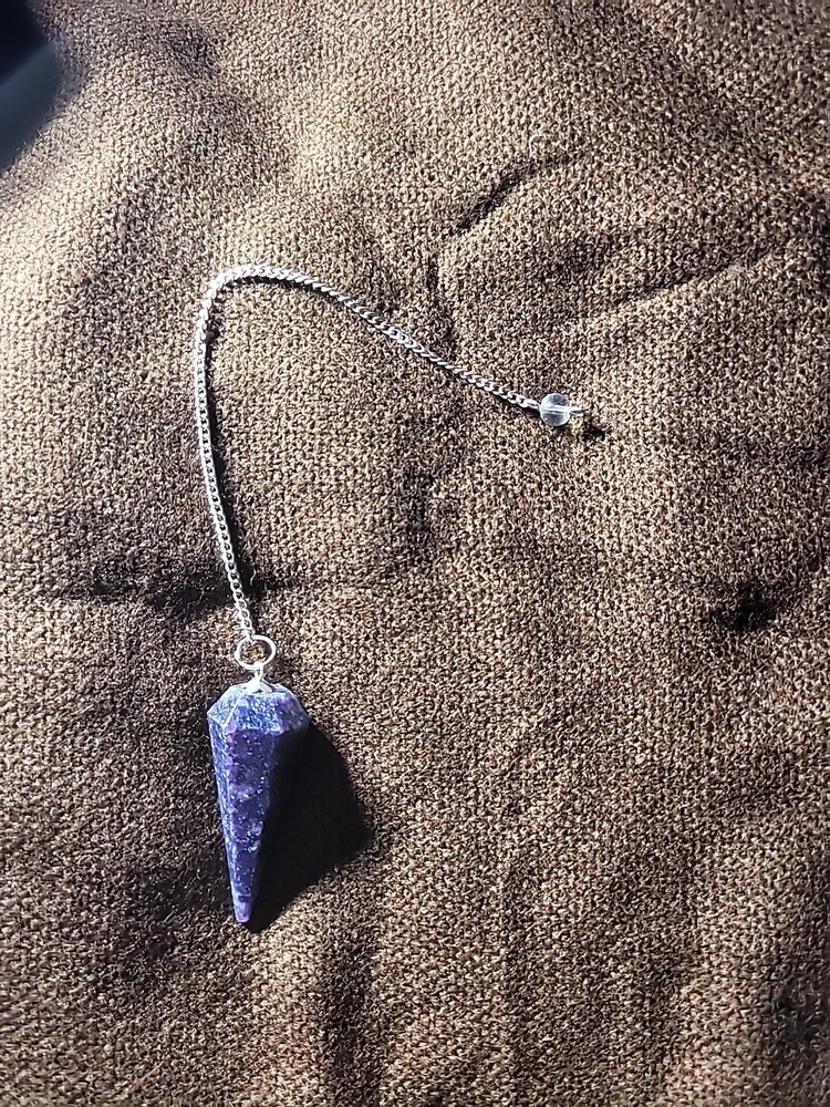 Lepidolite Pendulum Crystal Stone, Faceted Pendulum Divination Tools, Dowsing