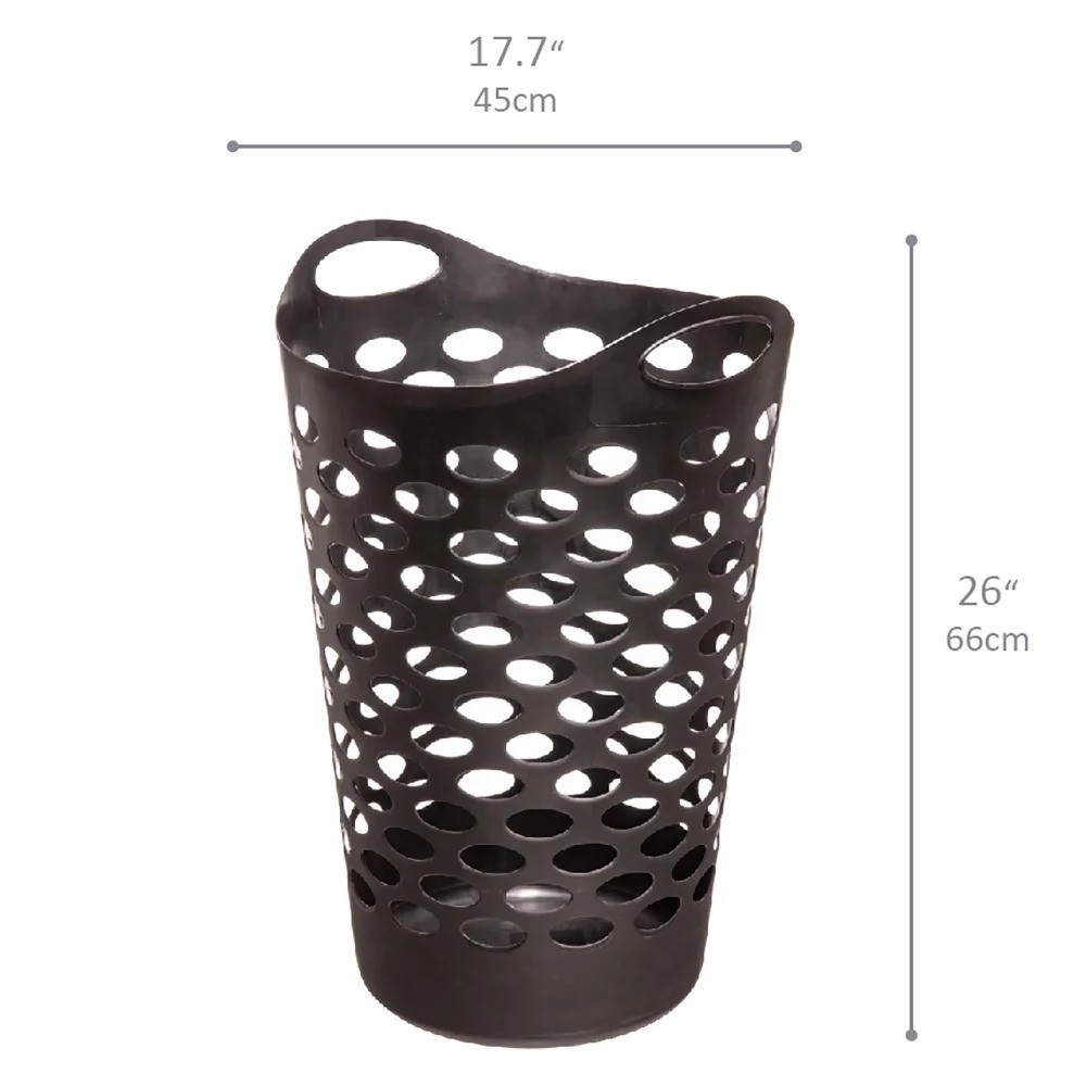 Flex Carrying Handles Laundry Hamper, Black