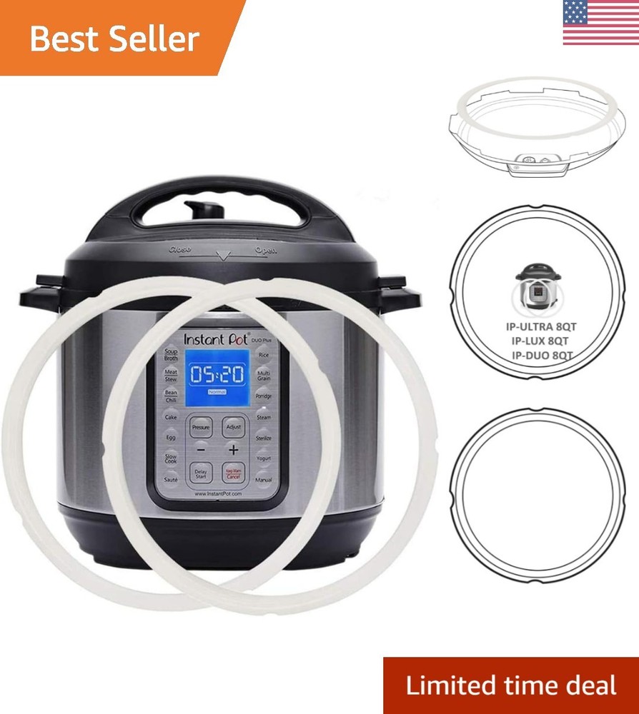 Compatible 8 Quart Instant Pot Replacement Sealing Rings - 2 Pack, Easy Install