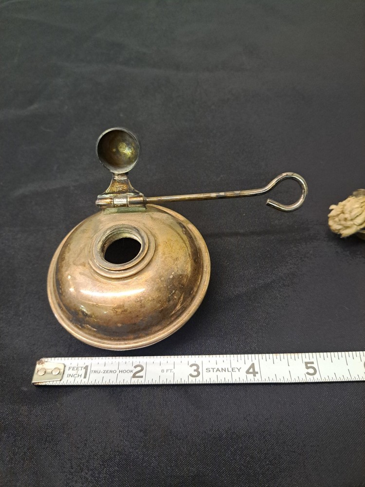 Vintage Silver Plate Chafing Dish Alcohol Burner with Wick