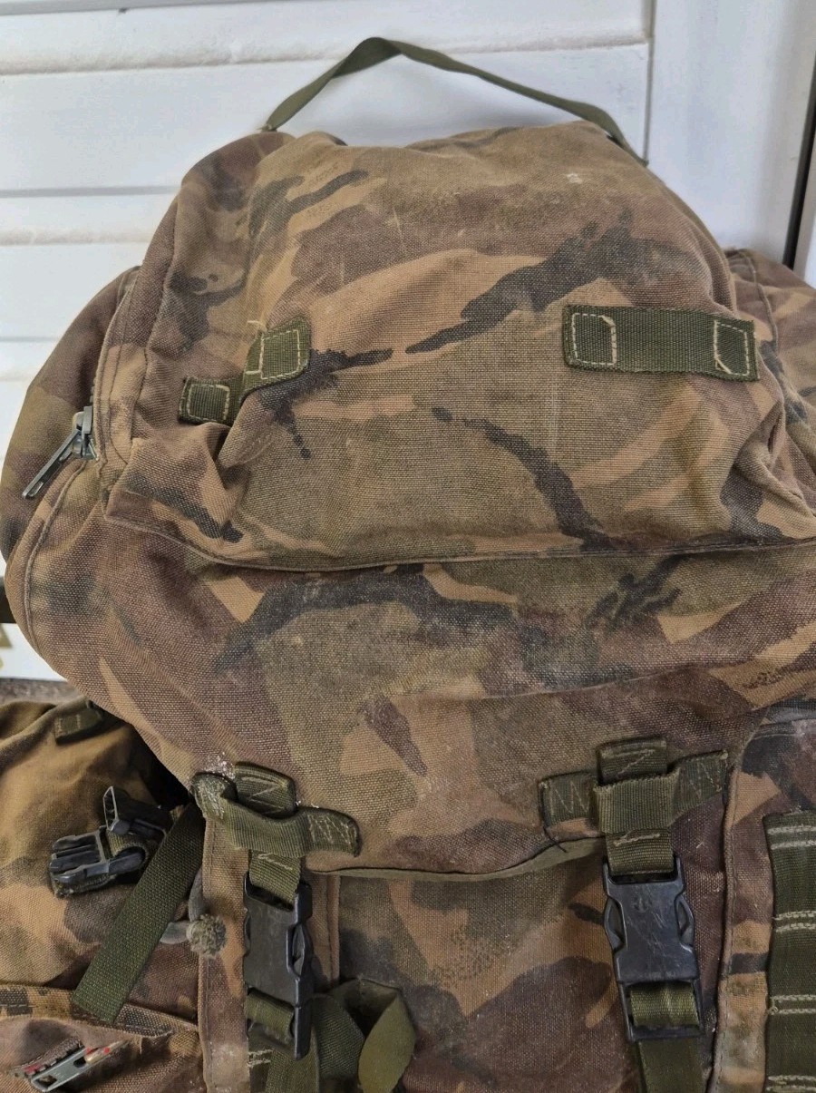 GENUINE BRITISH ARMY BERGEN RUCKSACK DPM LONG BACK 120L SIDE POUCHES + YOKE