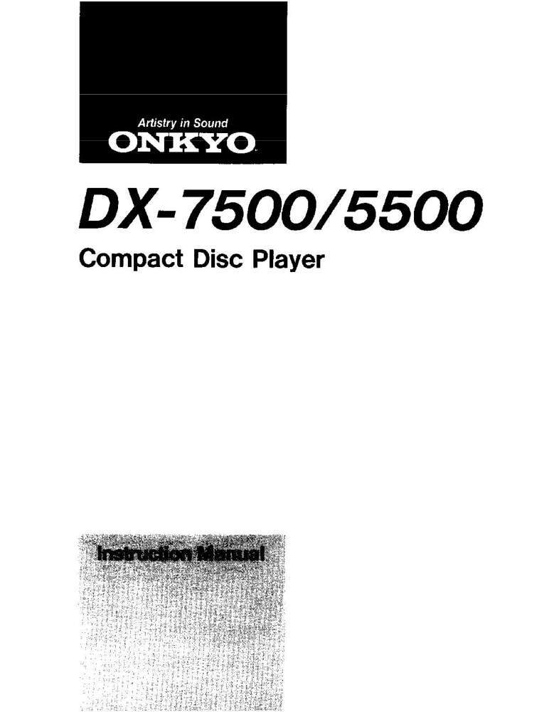 Onkyo DX-5500 CD Player Owners Manual