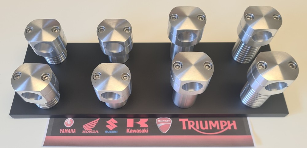 Custom Universal 2" High plain handle bar risers to suit 1 inch (25mm BARS)