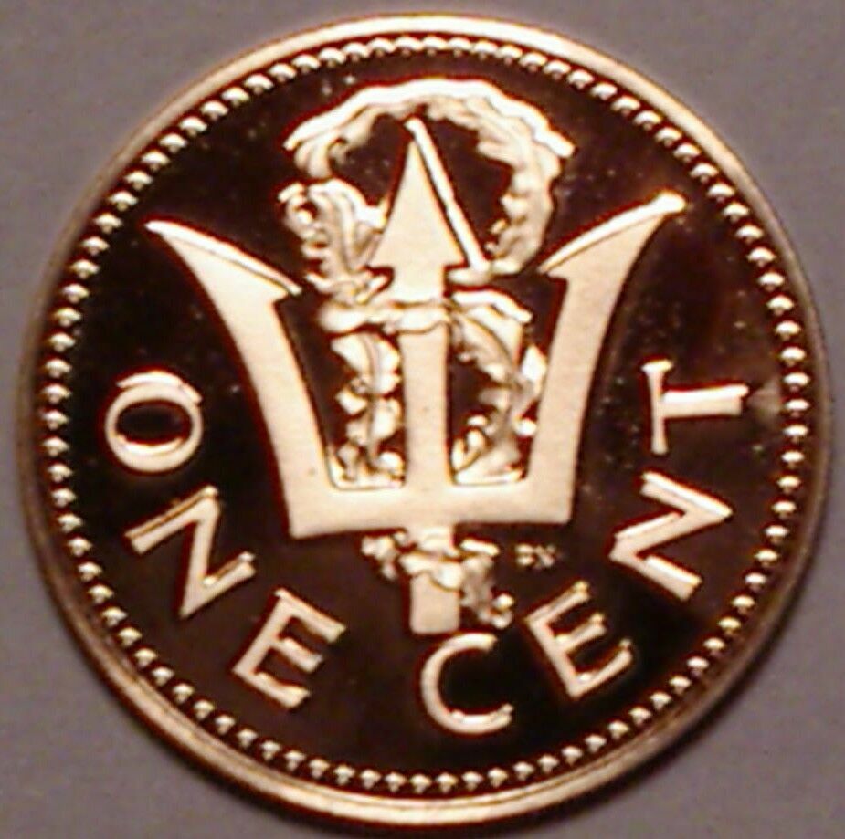 1976 Barbados Proof 1 C Trident