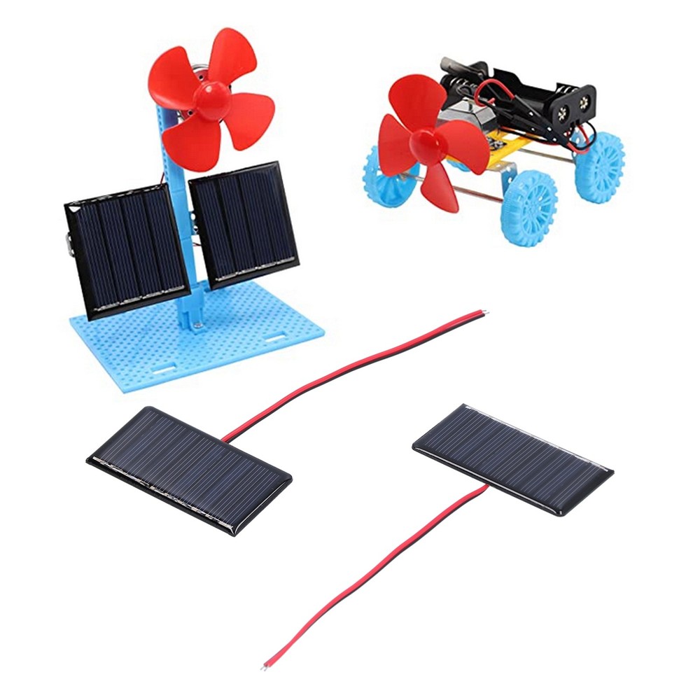 2Pcs Solar Panel Module Polysilicon Micro Mini Glue Power Solar Cells New
