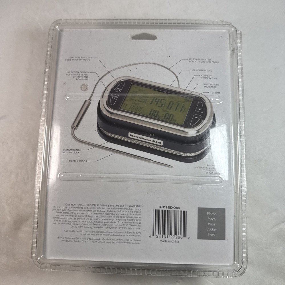 KitchenAid Wireless Remote Timer&Thermometer,Probe 200 Foot Range, New! Sealed