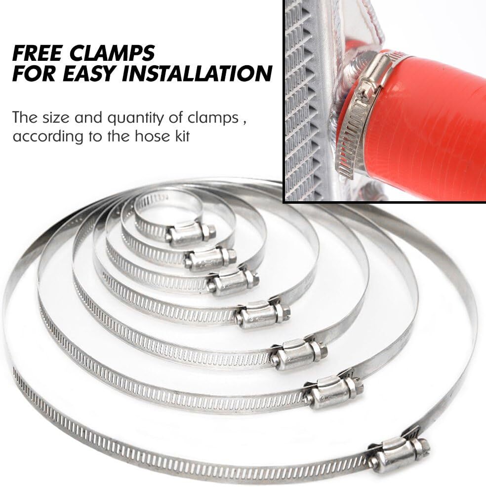 Red Silicone Radiator Hose Kit For Honda Civic 1.6L SOHC D15 D16 EG EK 1992-2000