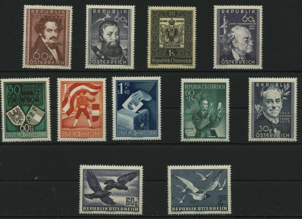 Austria 1950 - year set - complete - very fine MNH