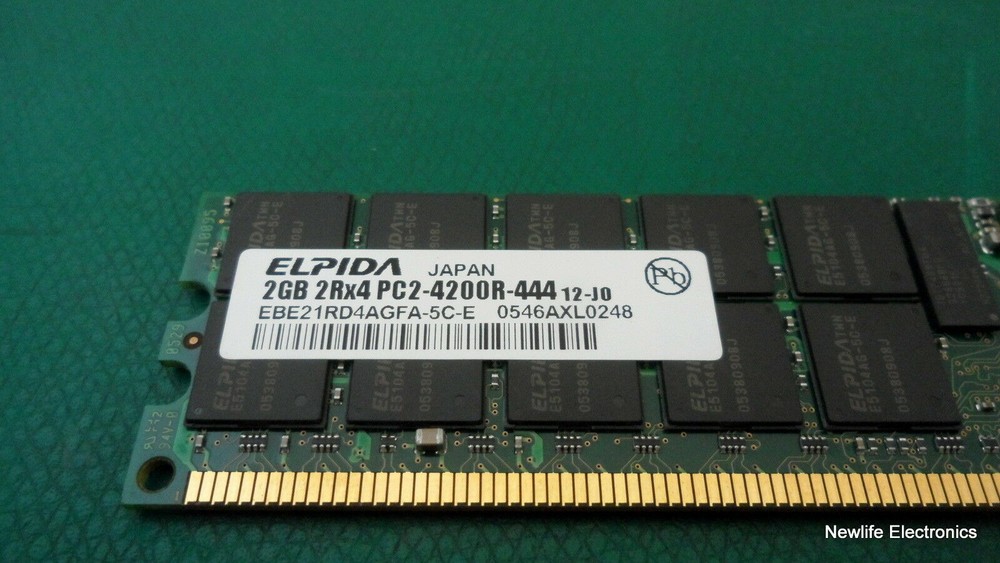 Elpida EBE21RD4AGFA-5C-E 2GB PC-4200 DDR2 SDRAM Server Memory