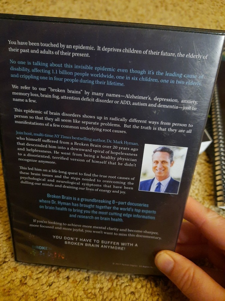 Broken Brain DVD, Workbooks, Interviews N Transcripts Mark Hyman NEW