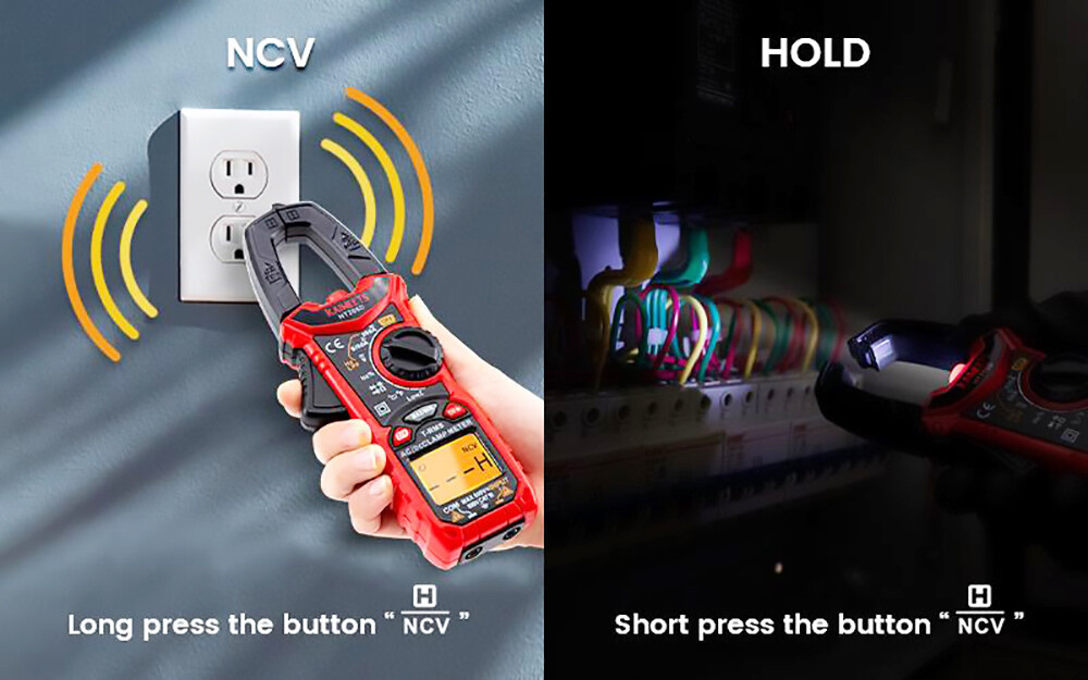 KAIWEETS HT206D Digital Clamp Meter Multi-Functional 6000Count NCV Detection LPF