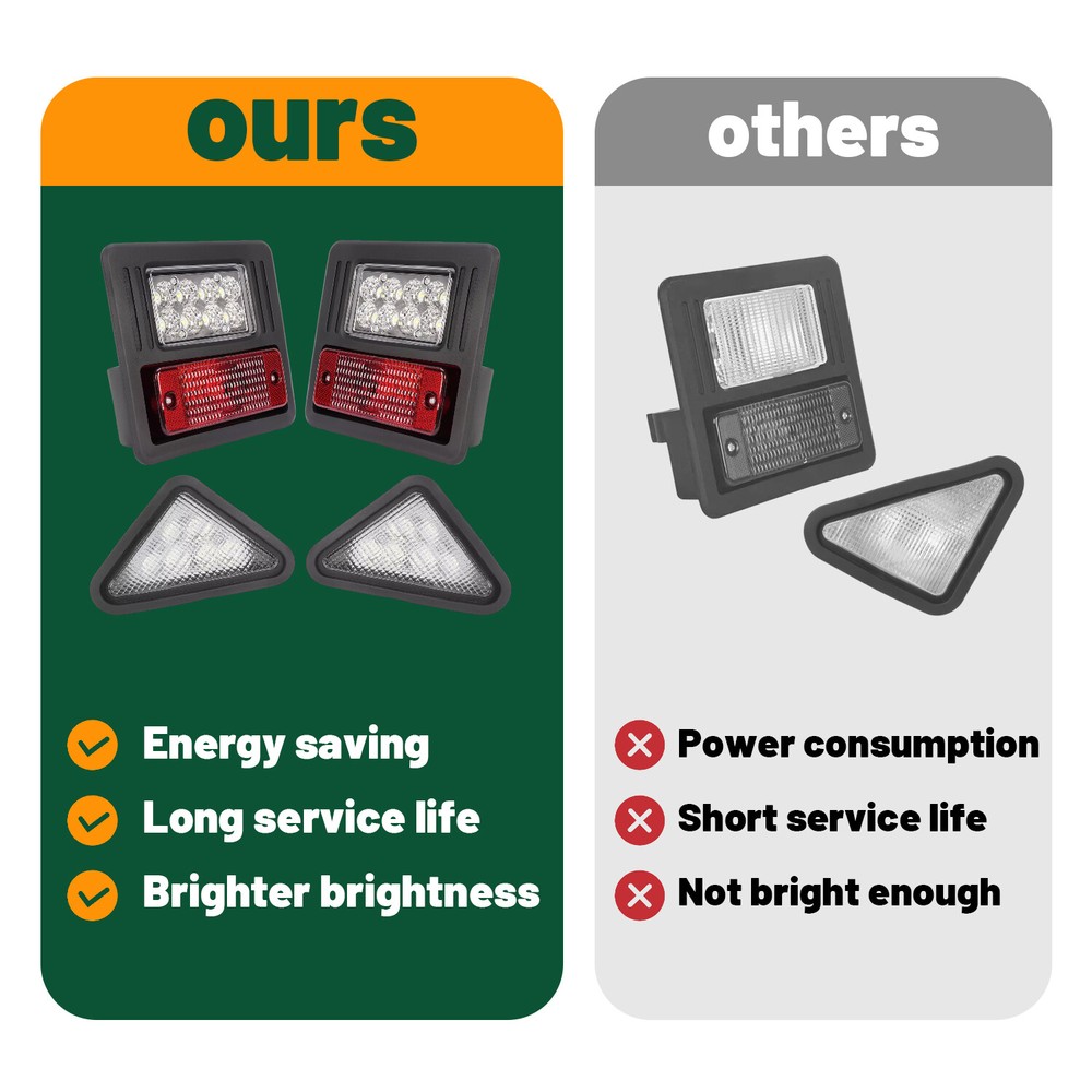 4x LED Headlight Tail Exterior Light Kit For Bobcat Skid Steer Loader