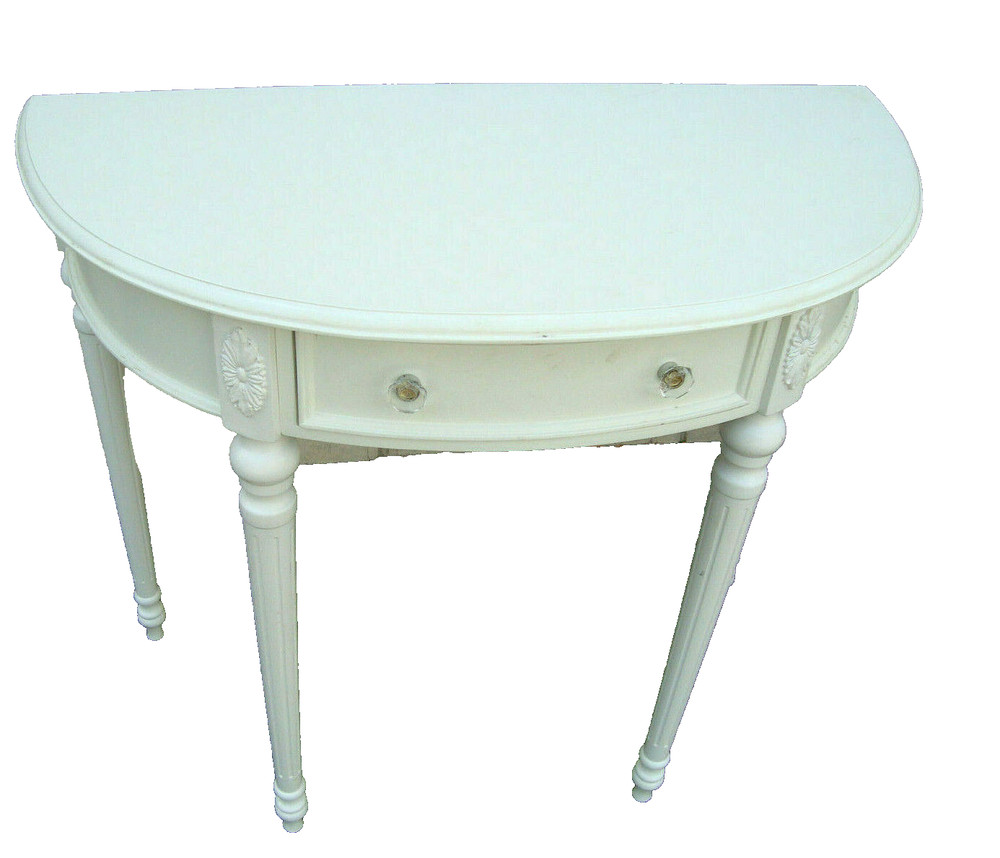 62033  White Console Hall Table Server Sideboard w/ Drawer