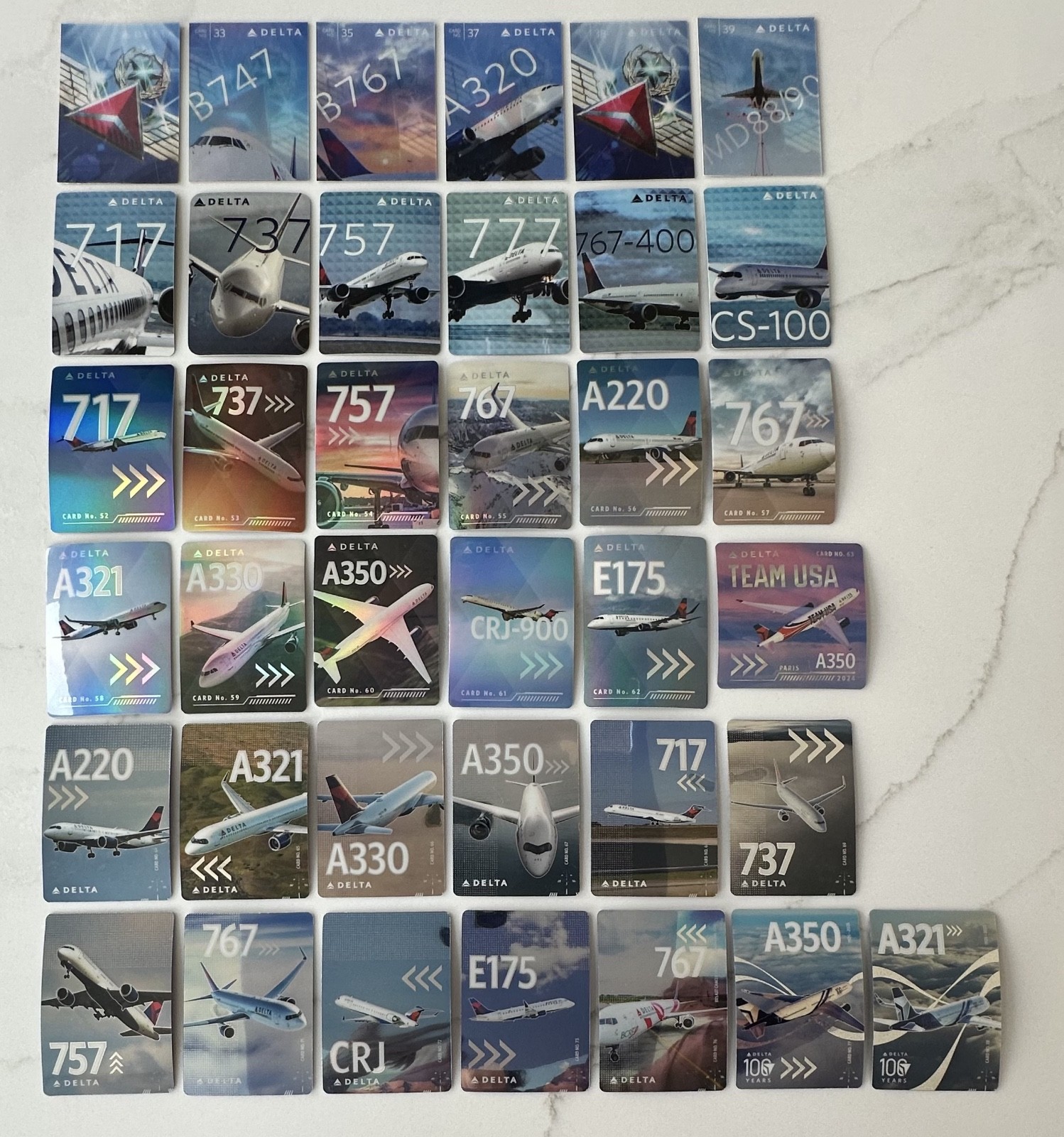 You Pick Delta Air Lines Trading Cards 2015-2026 Limited Editions Holograms