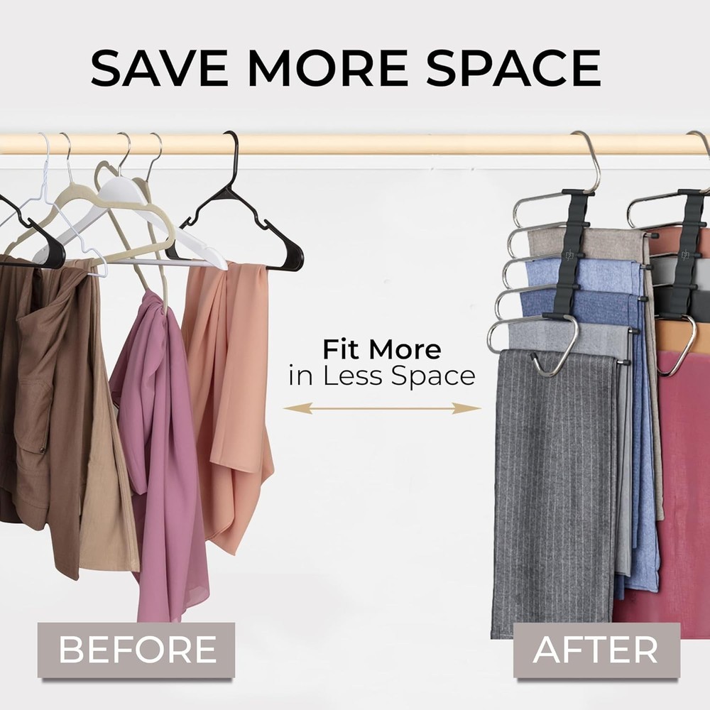 MORAE Pants Hanrs Space Saving - - Non-Slip Multi-Layer Space Saving