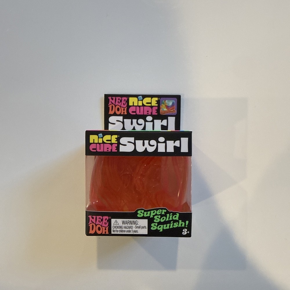 ORANGE Schylling NeeDoh Nice Cube Swirl. Super Solid Squish AUTHENTIC