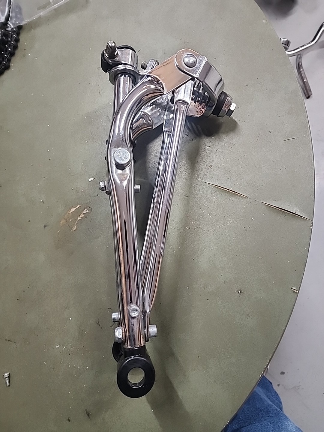 SCHWINN LIL STINGRAY TRICYCLE CHROME SPRINGER FRONT FORK HARD TO FIND NICE L$$K