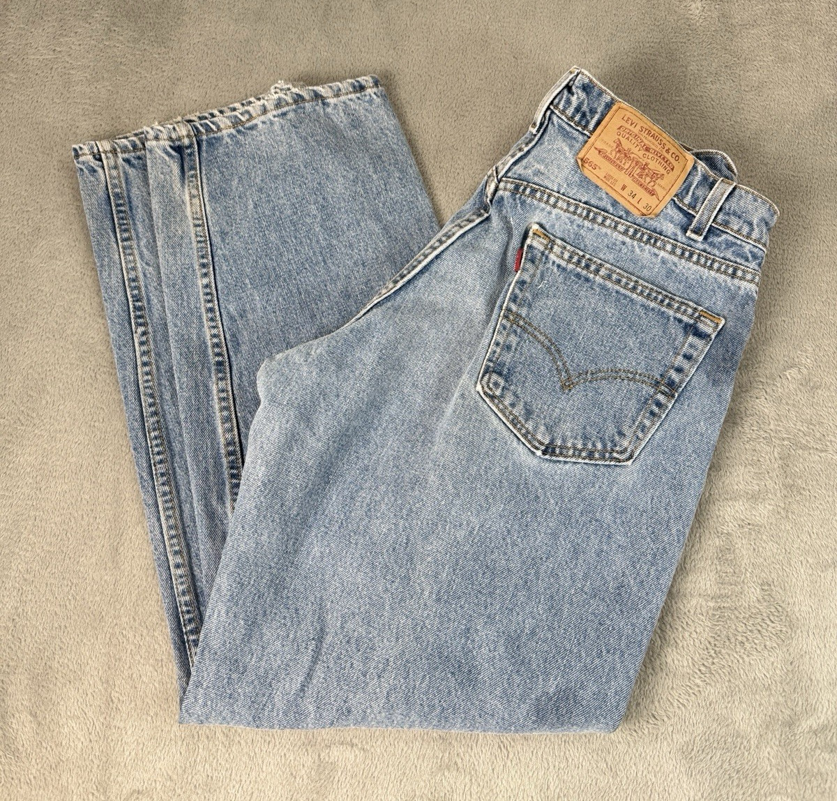 Vintage 1991 Levis 565 Jeans Wide Leg Loose Fit 33x30 Made in USA  FREE SHIPPING