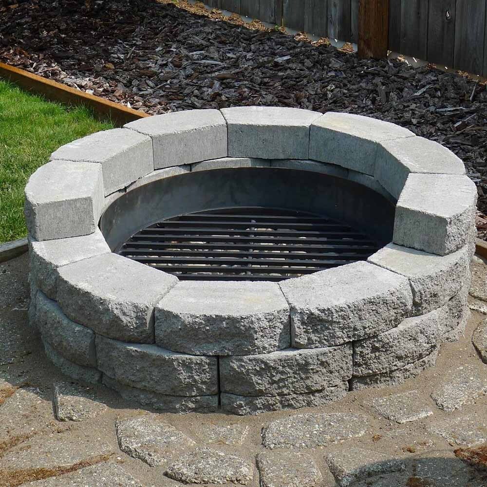 Ash & Ember Round 36" Fire Pit Grate, High Efficiency Elevated Steel Grate