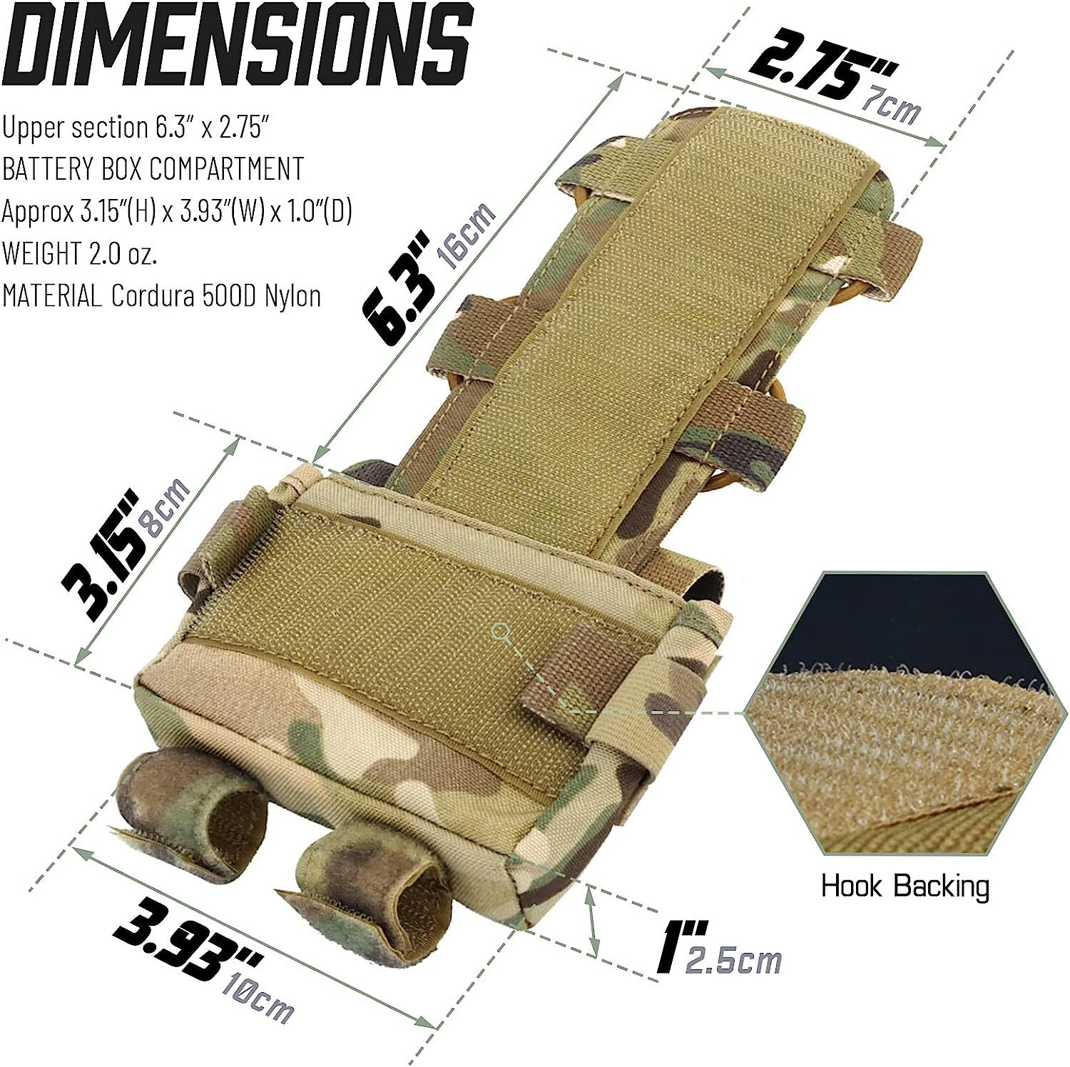 Tactical Helmet Battery Counterweight Pouch MK1 Helmet Battery Pack Balance Bag