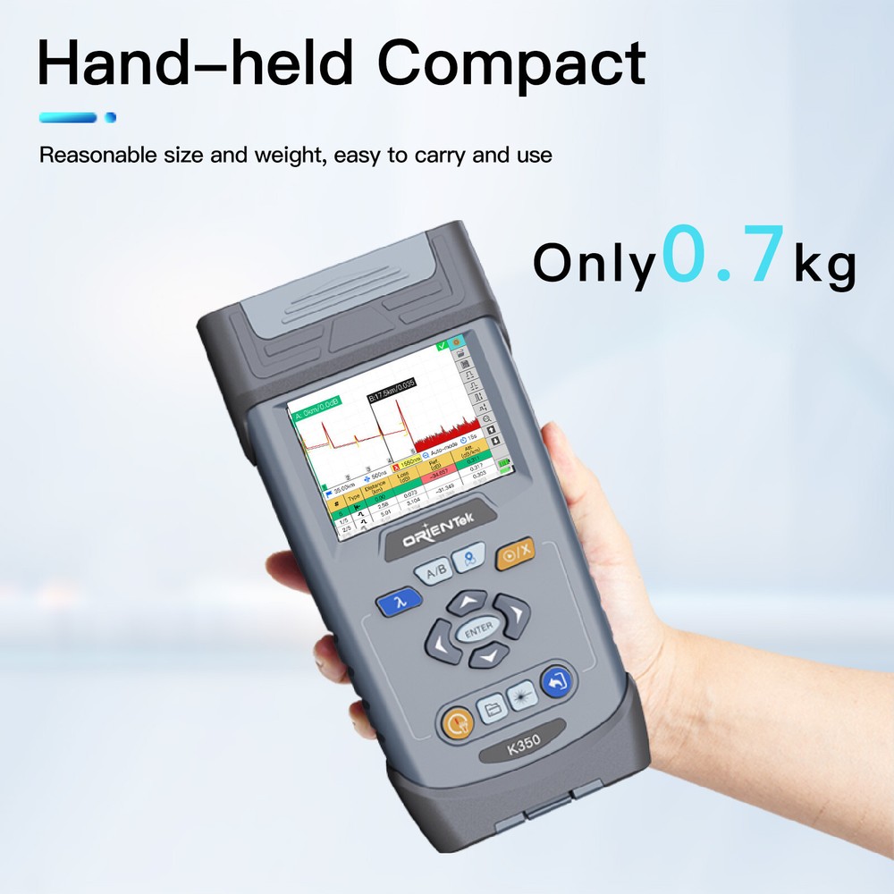 OTDR Tester OrienTek K350 SM 32/30dB 1:32 Spliters 128KM W/Link Map Function