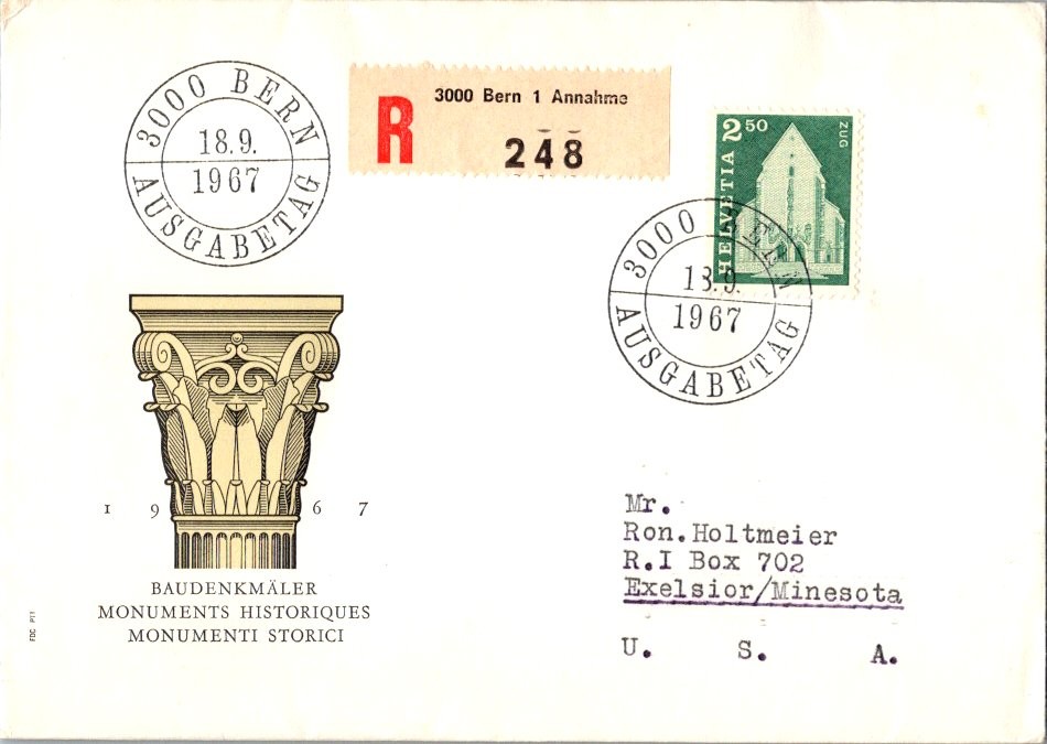Switzerland Scott 454 Typewritten Address.