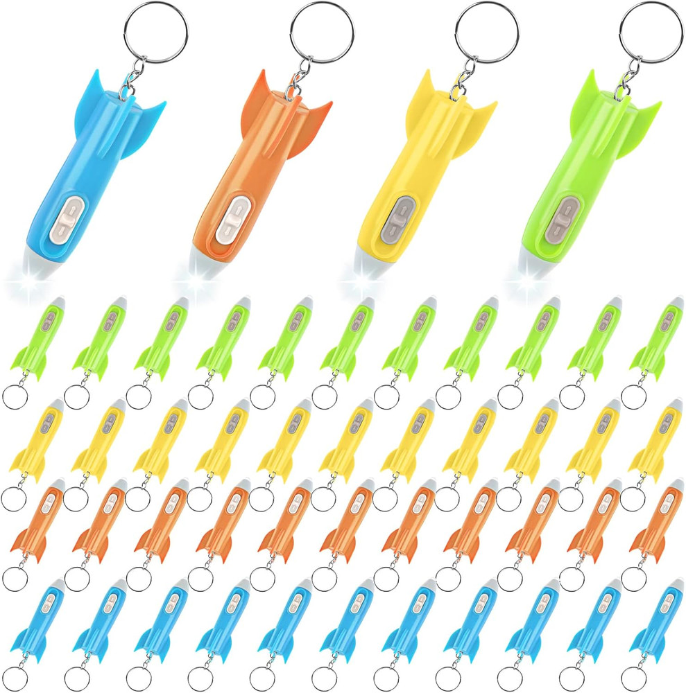 48 PCS Helicopter Mini Flashlight Keychain, Rocket LED Flashlight, Mini Flashlig