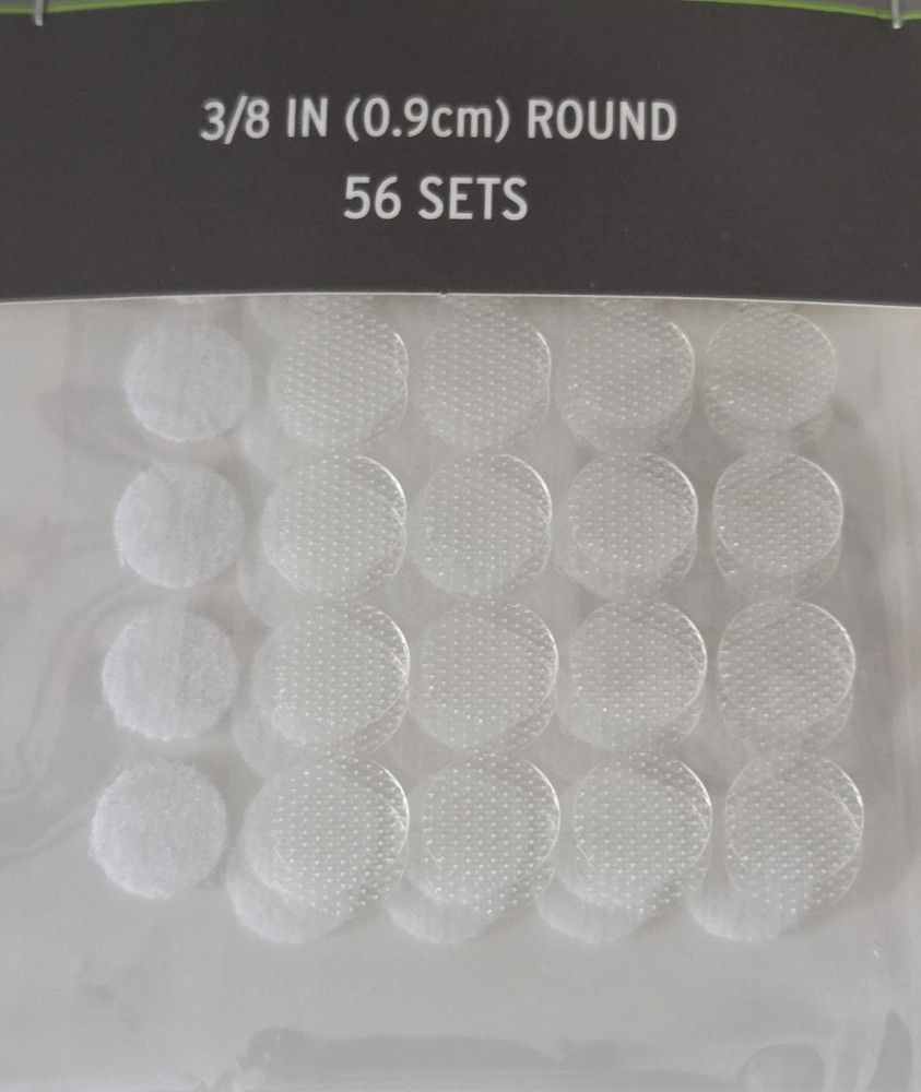 Fabany 3/8" Clear Round Mini Dot Hook & Loop 56 Piece Adhesive Fasteners