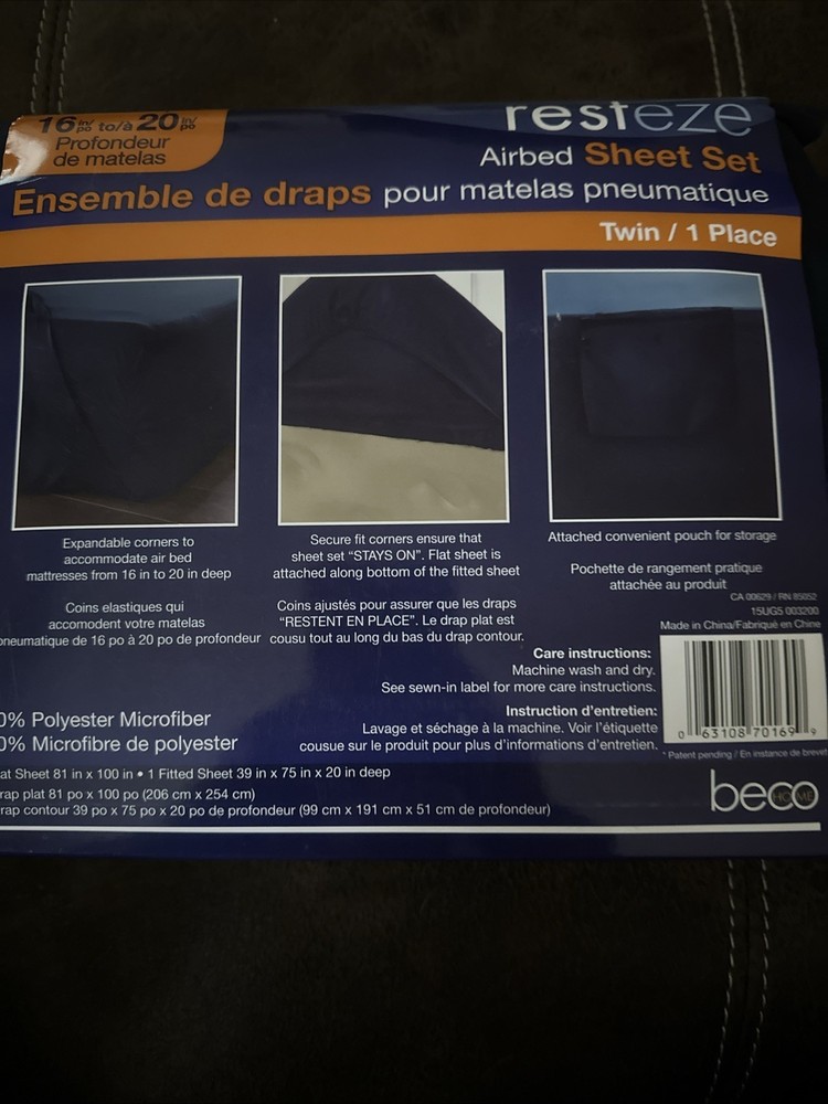 Resteze Aired Sheet Set Twin Blue