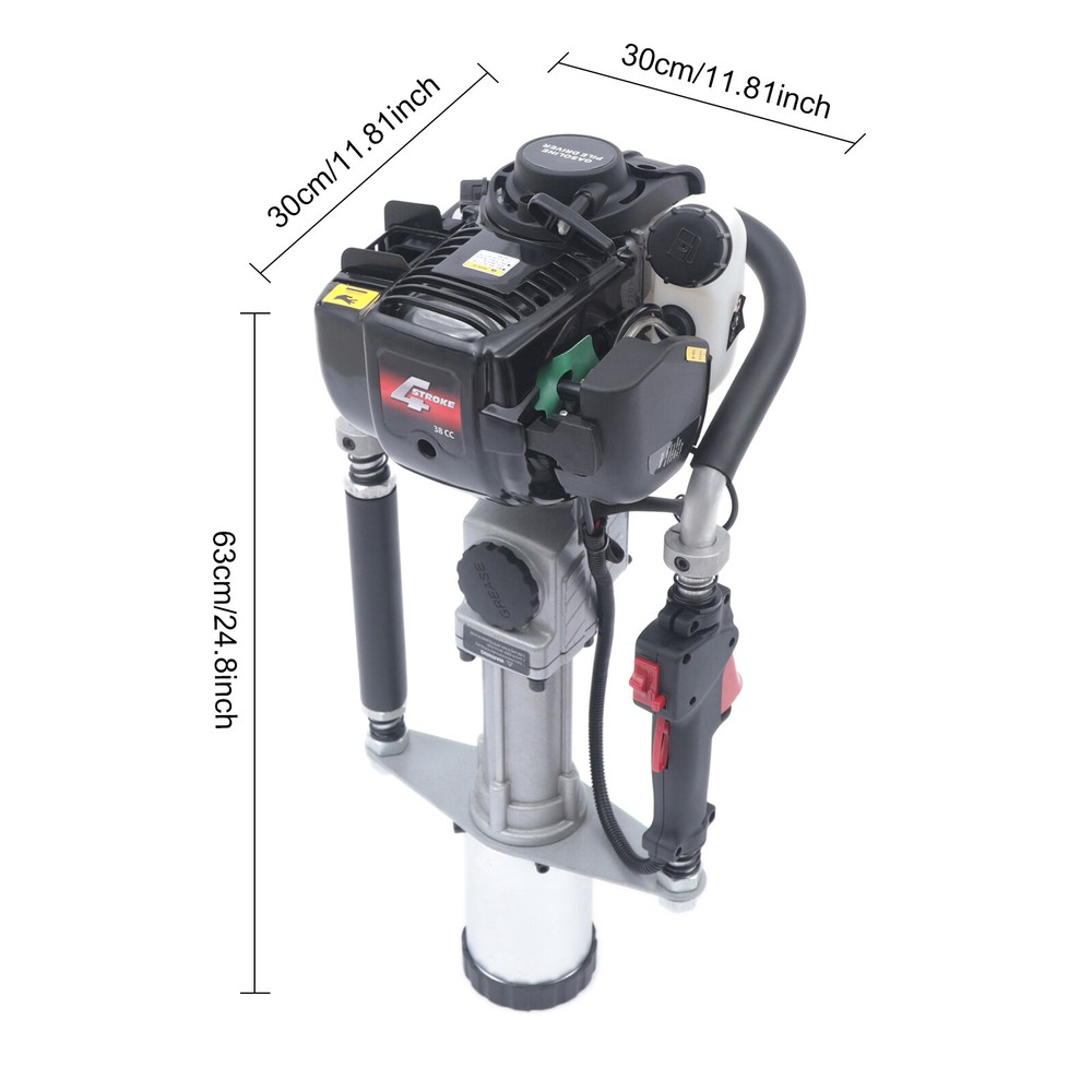 37.7CC GAS-POWERED DRIVER FENCE POST DRIVER 4 STROKE PUSH PILE PRO KIT