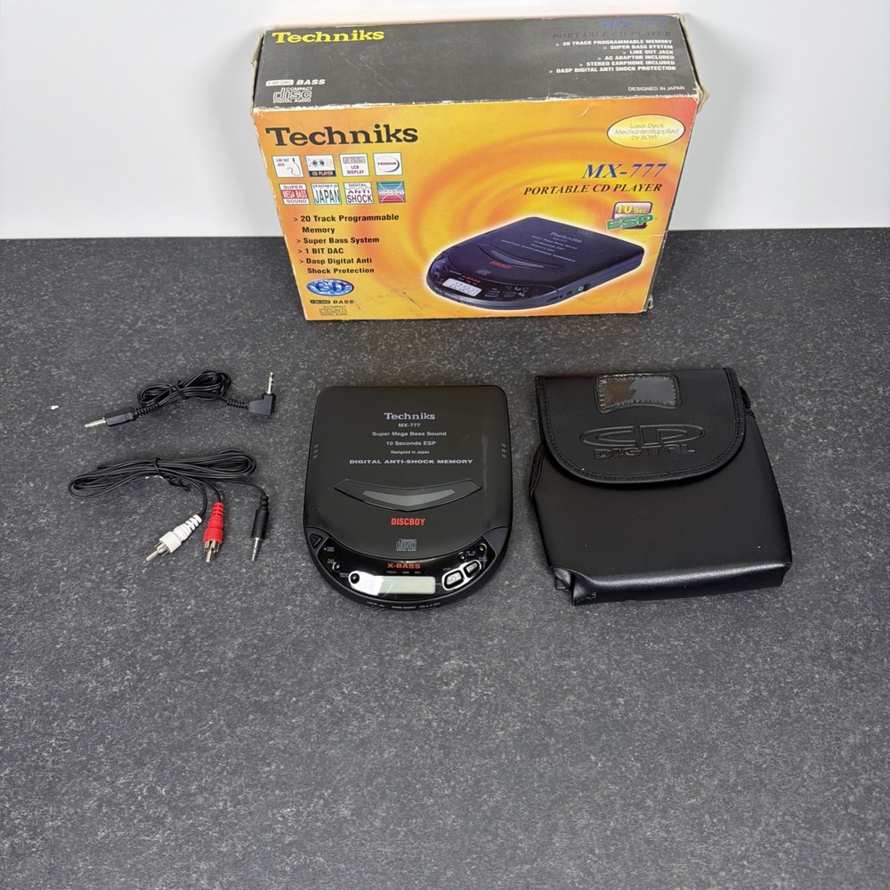 Techniks Discboy MX-777 Portable CD Player Walkman Boxed (READ DESCRIPTION)