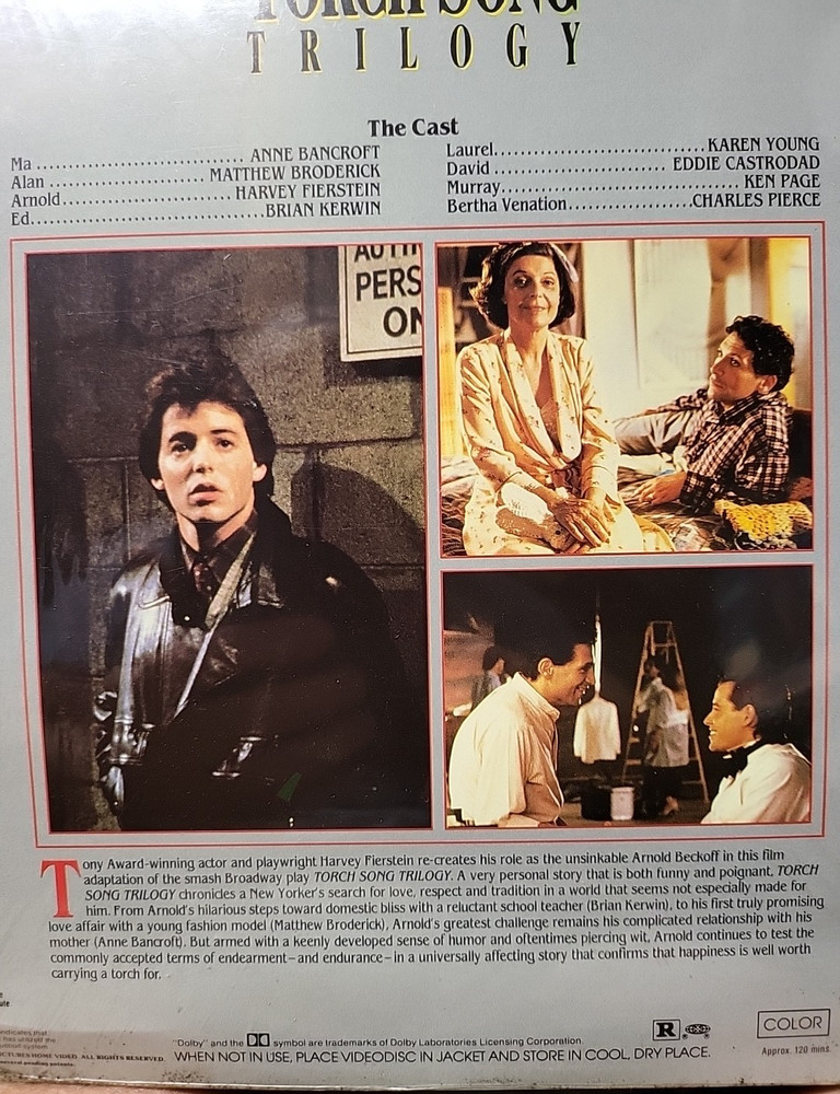TORCH SONG TRILOGY 2-Laserdisc LD SET GOOD CONDITION