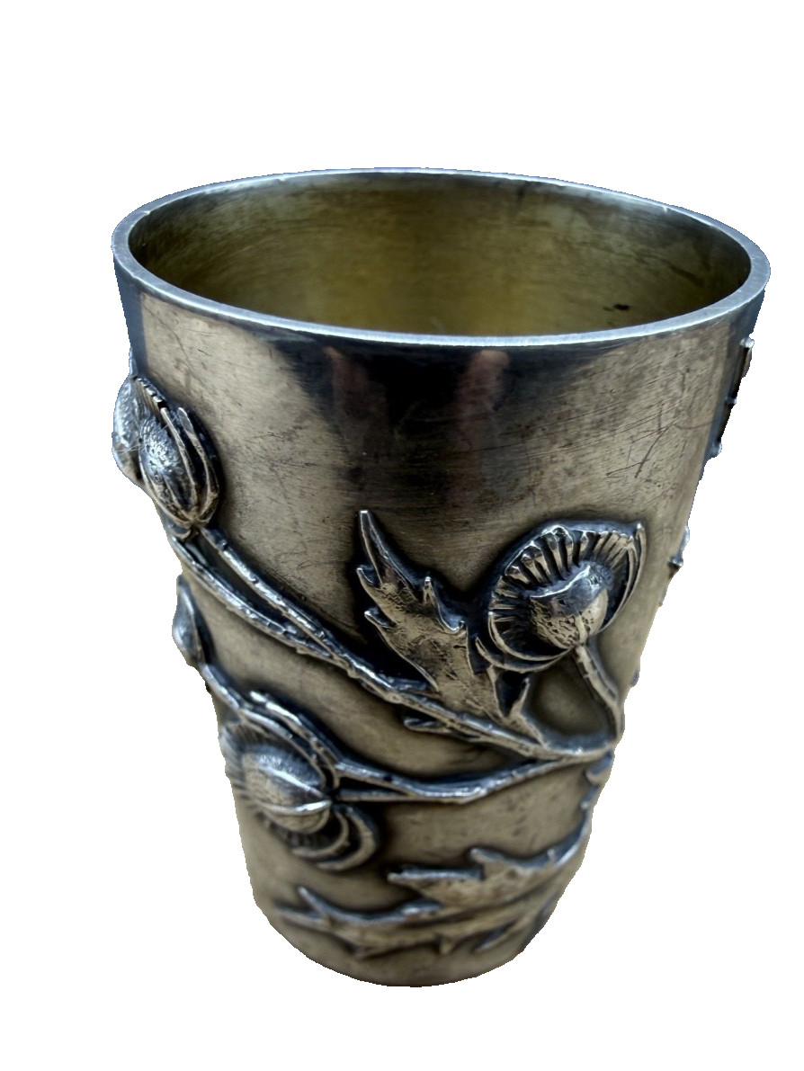 Thistle Repoousse Cup 800 silver 23 grams Antique Vintage