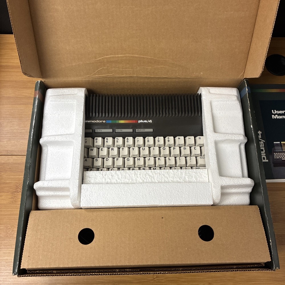 Commodore Plus/4 Vintage Home Computer with Box, Accessories, Manuals Untested