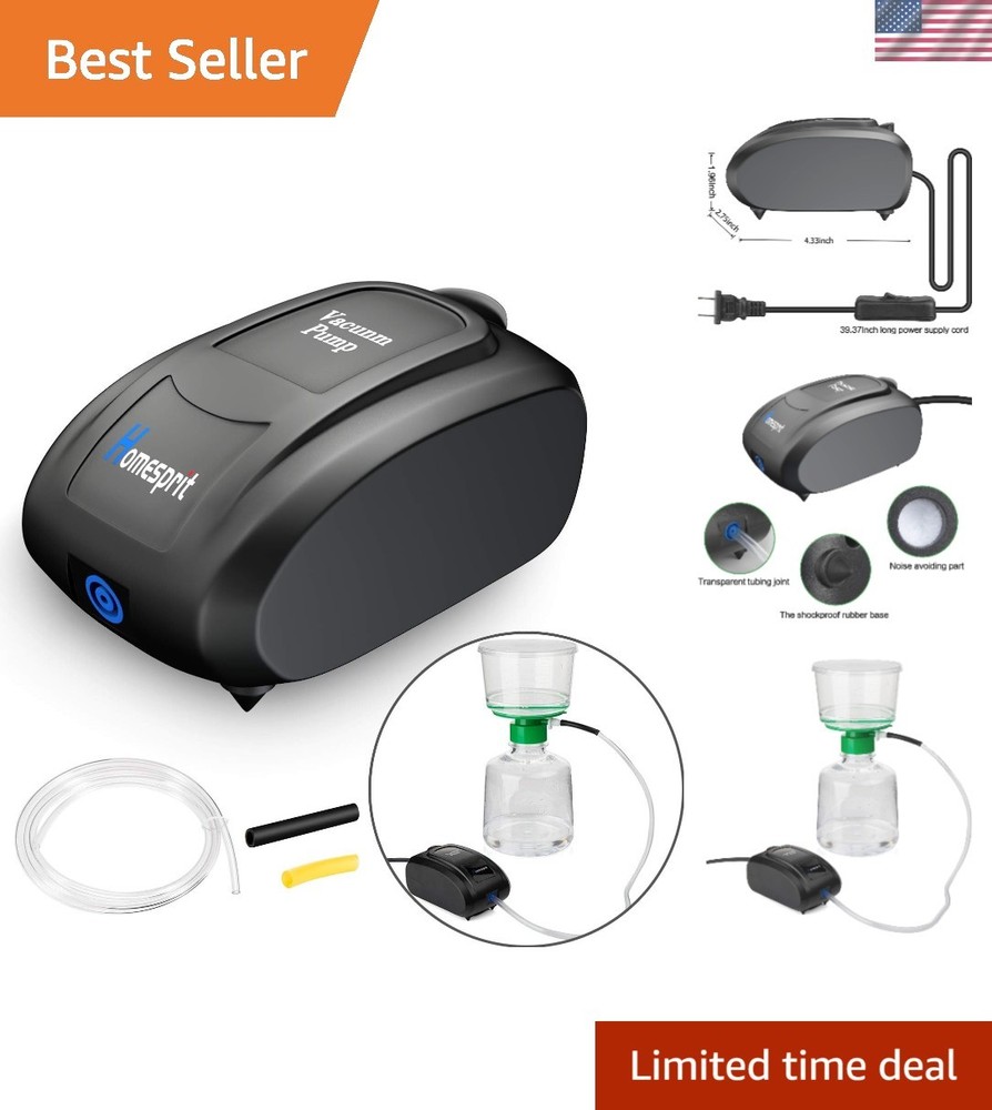Submersible Lab Vacuum Pump - Durable Plastic, Low Noise, Quick Filtration Tool