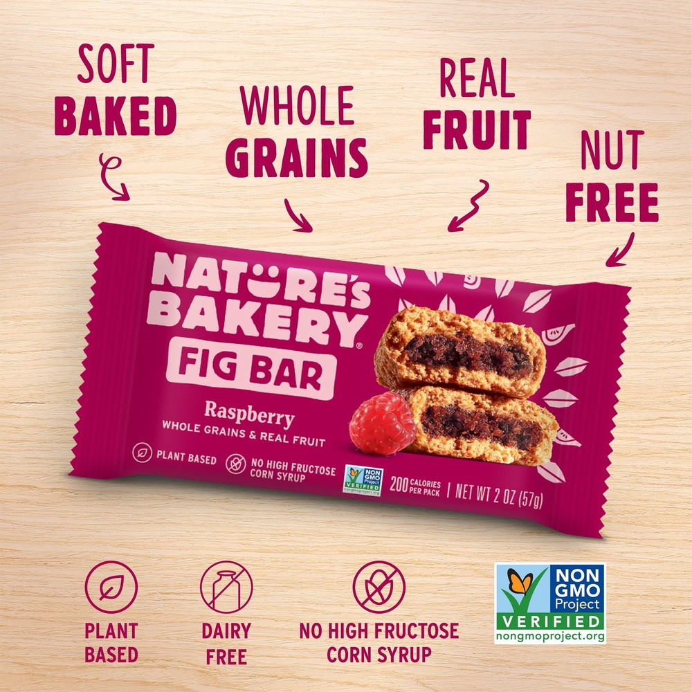 Raspberry Fig Bars Snack 10 Pack 2 oz Each Box