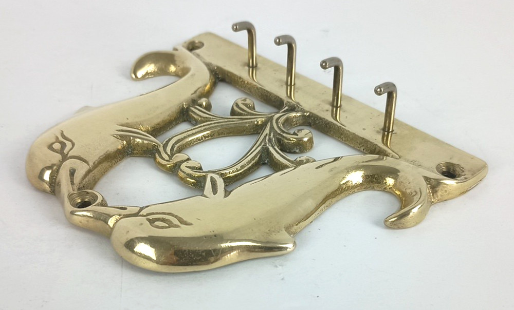 Brass Dolphins Key Rack - Wall Mount